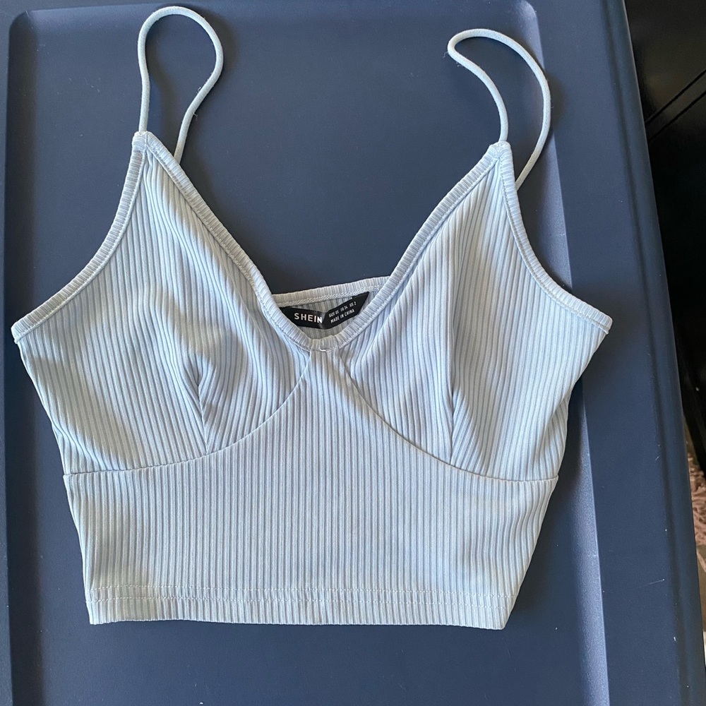 SHEIN light blue crop top